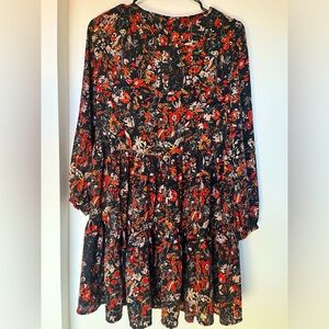 Chelsea & Violet, C & V boho floral mini dark floral dress
